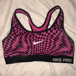 Nike Pro pink and black sports bra